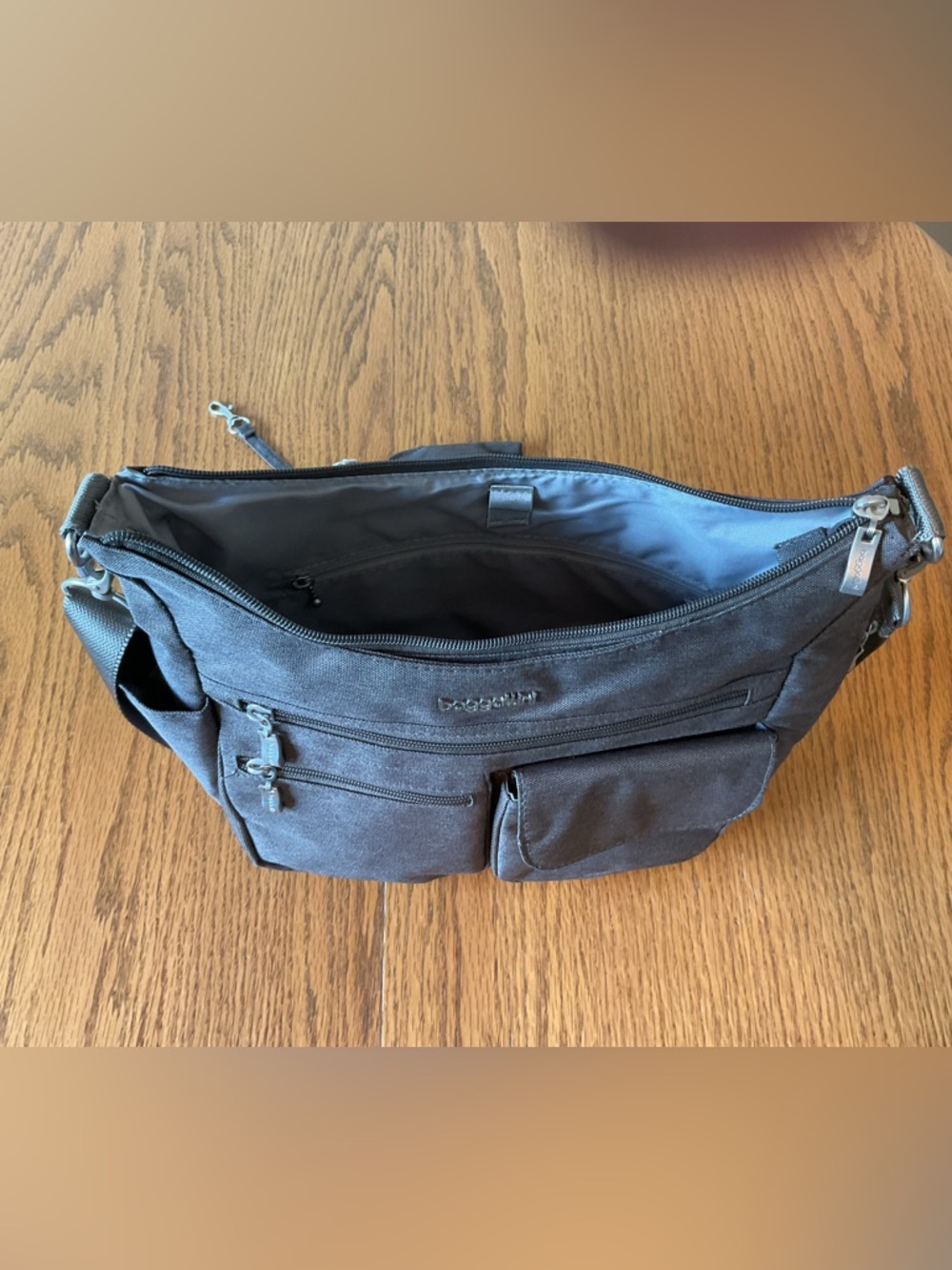 Baggallini Heathered Brown Everywhere Crossbody Bag with RFID wallet - Picture 3 of 7